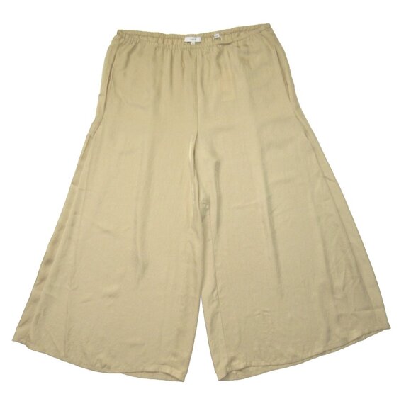 NWT Vince Drapey Satin Culotte in Maize Lightweight Super Wide Crop Pants XL - Picture 5 of 7